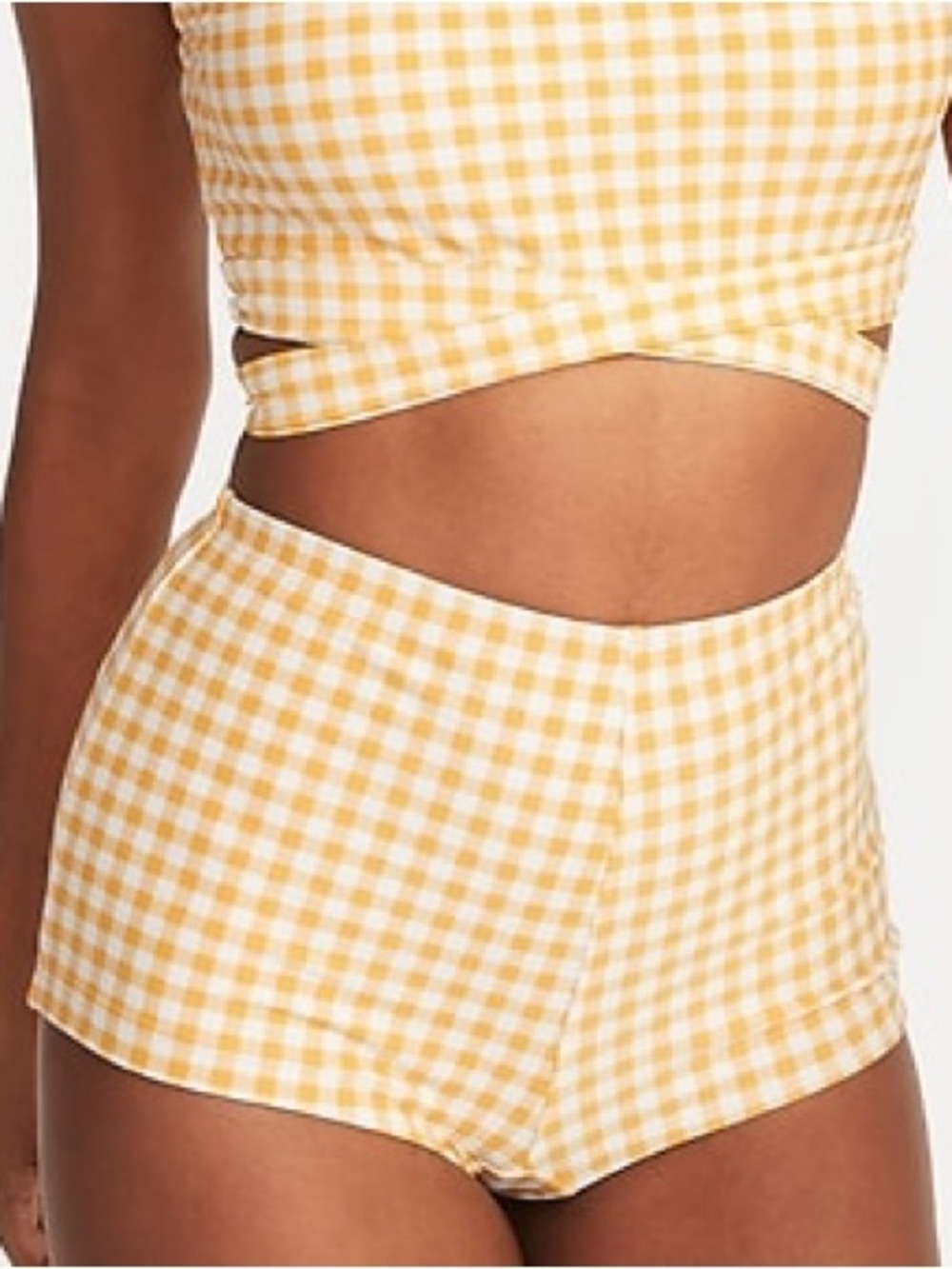Yellow Gingham Swim Shorts - Women's Intimates & Swim